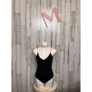 Gaze USA Black Spaghetti Strap V-Neck Bodysuit – Size M